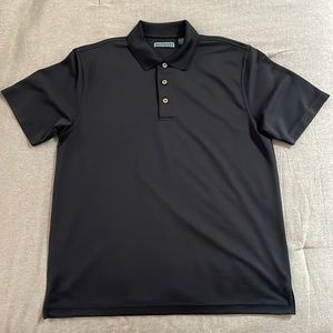 Cubavera black ribbed polo, size L